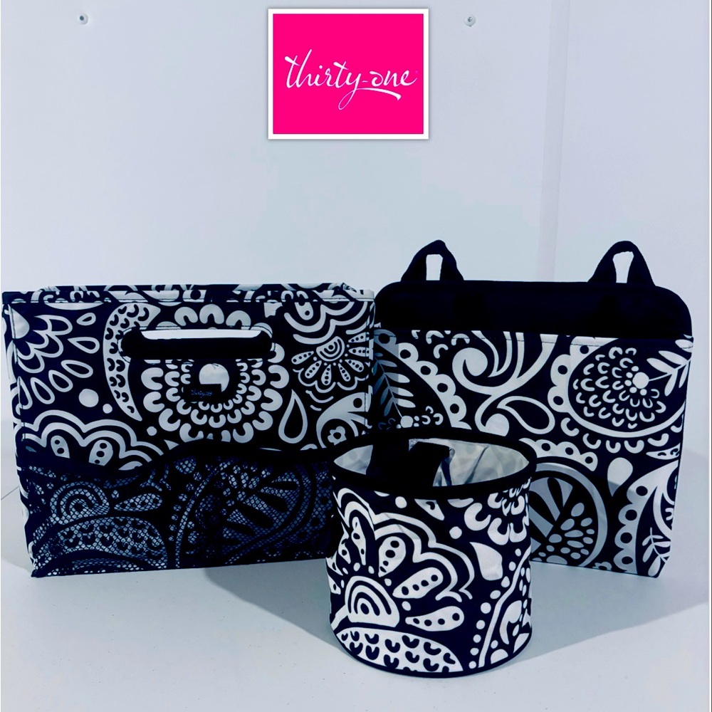 Thirty One “Playful Parade” Oh Snap Bin, Oh Snap Pocket and Fold N File Set